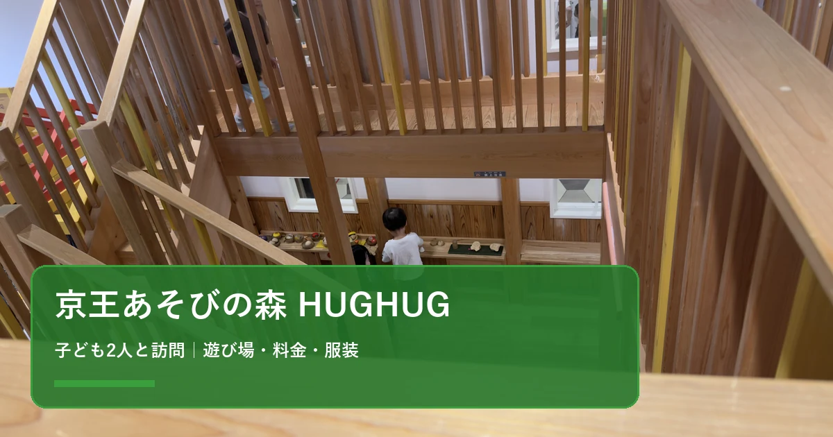京王あそびの森HUGHUGの木製遊具を見下ろした館内風景